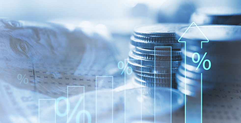 Abstract money with chart in front
